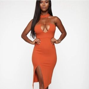 NWT Fashion nova Orange Dress